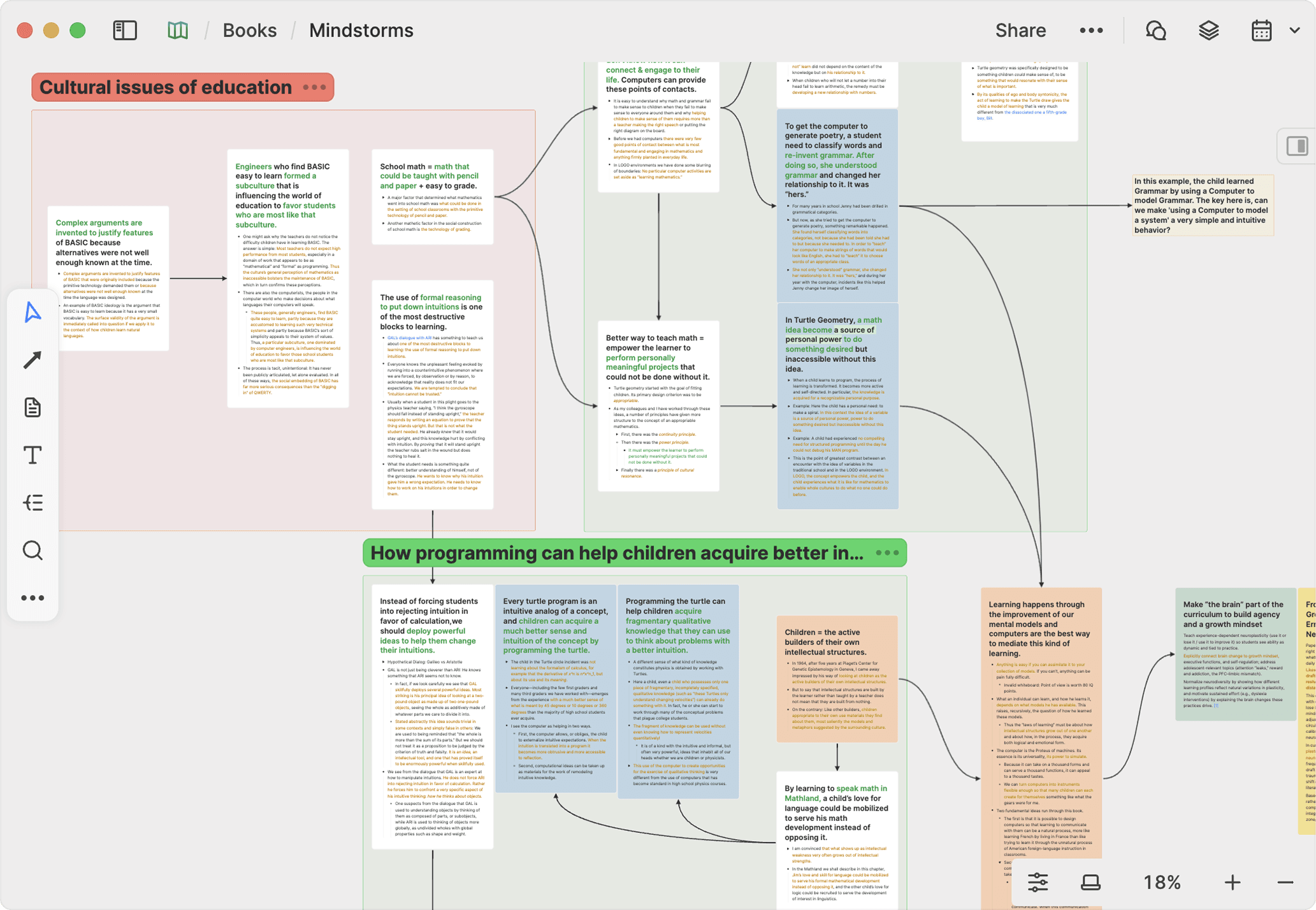 Reading Knowledge Interface Screenshot